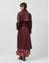 Long burgundy napa raincoat - Woman - AW2023 | Roberto Verino
