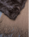 Brown rabbit fur scarf