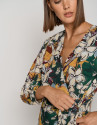 Vestido cruzado de manga larga estampado ... | Roberto Verino