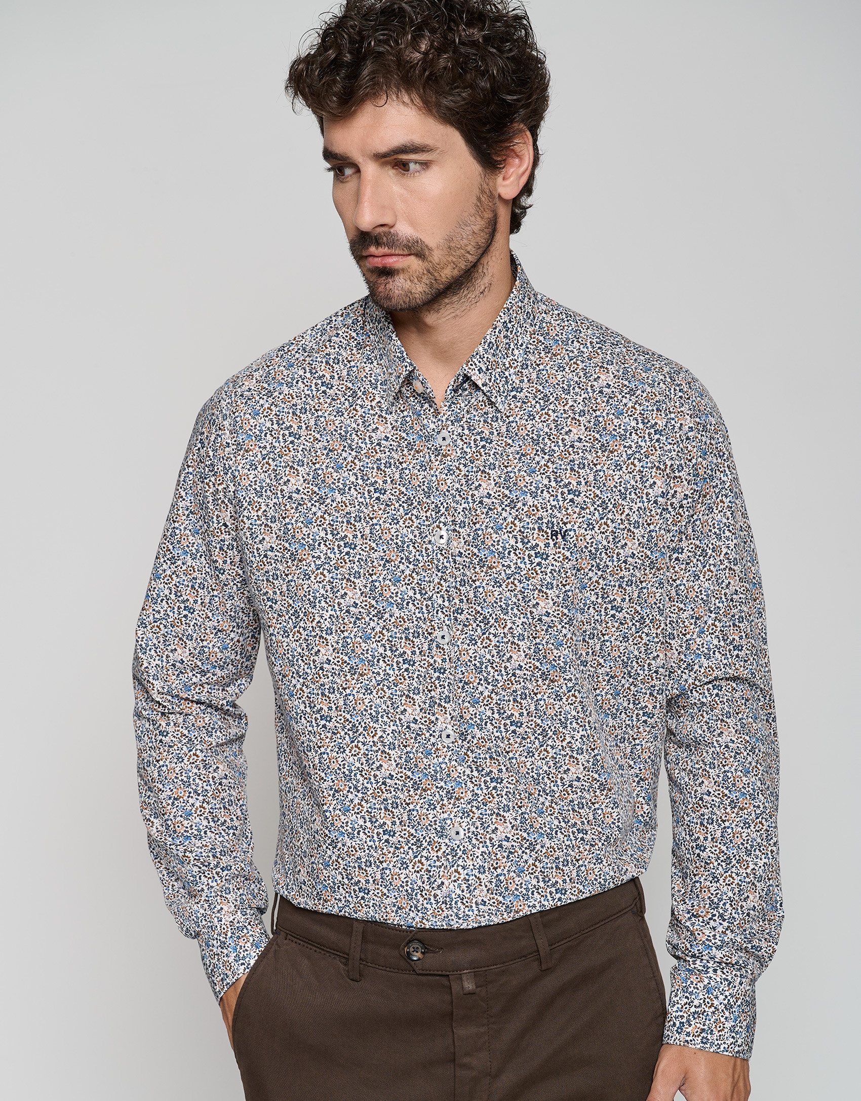 Camisa sport regular estampado flores tonos ... | Roberto Verino
