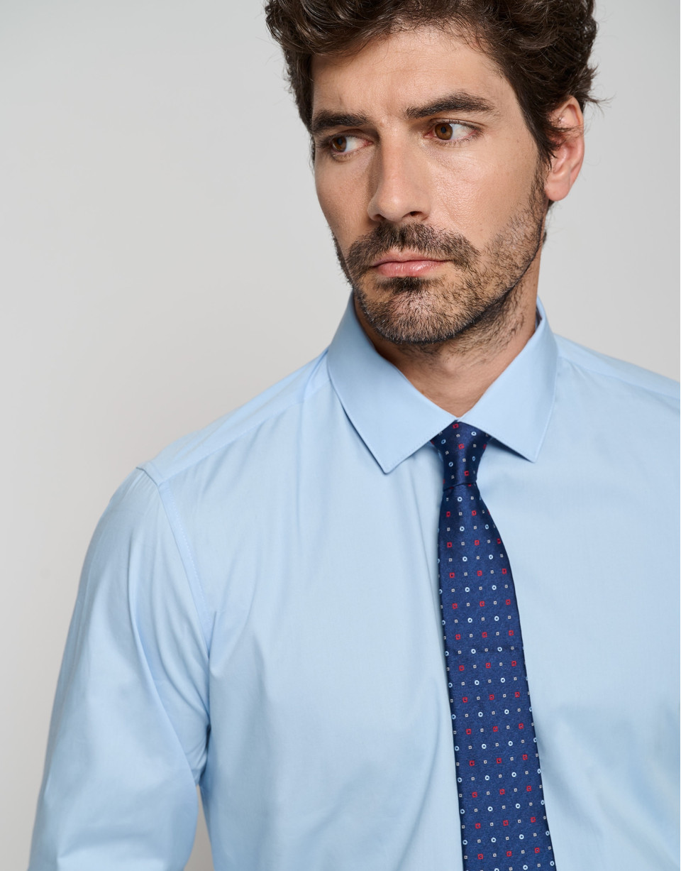 Light blue slim fit dress shirt - Man - AW2023 | Roberto Verino