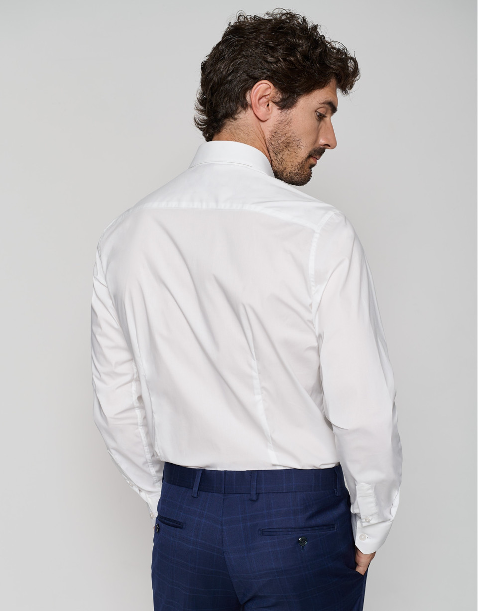 Camisa vestir slim liso blanco - Hombre | Roberto Verino