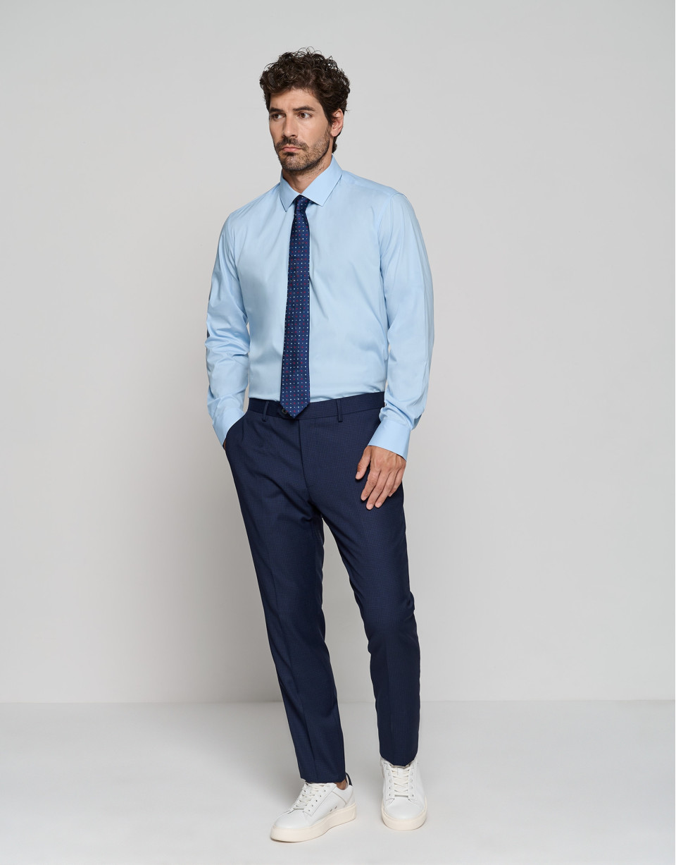 Light blue slim fit dress shirt - Man - AW2023 | Roberto Verino