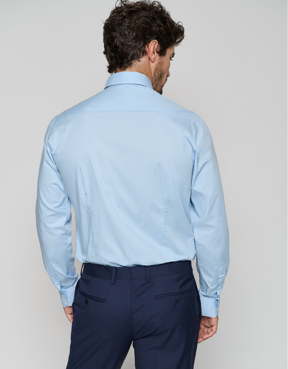 Light blue slim fit dress shirt - Man - AW2023 | Roberto Verino