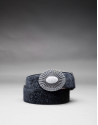 Black leather and fur belt