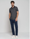 Polo jacquard mercerizado marino y blanco | Roberto Verino