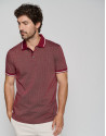 Polo jacquard mercerizado ciruela y blanco | Roberto Verino