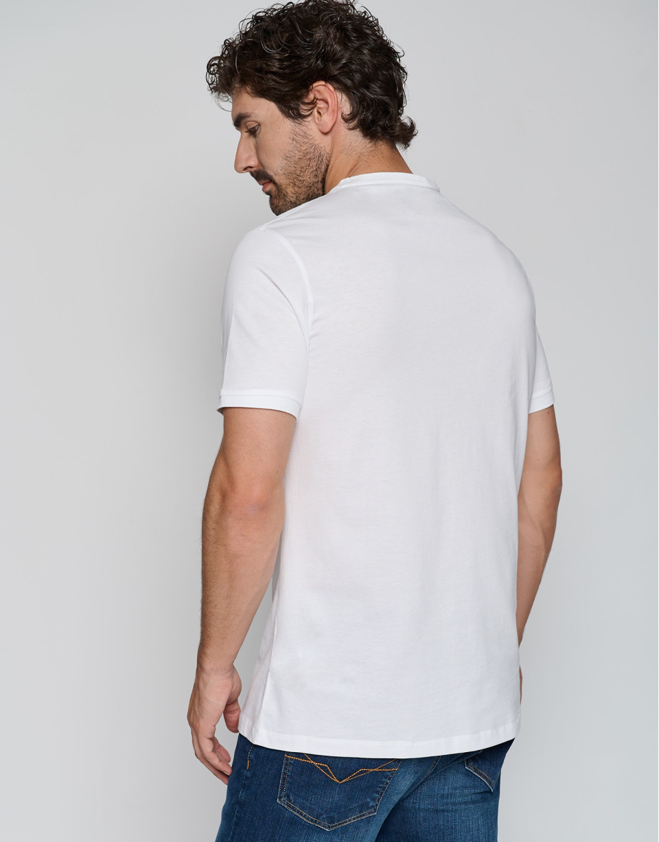 Navy blue top with navy blue logo - Man | Roberto Verino