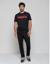 Camiseta negra con logo rojo - Hombre - OI2023 | Roberto Verino