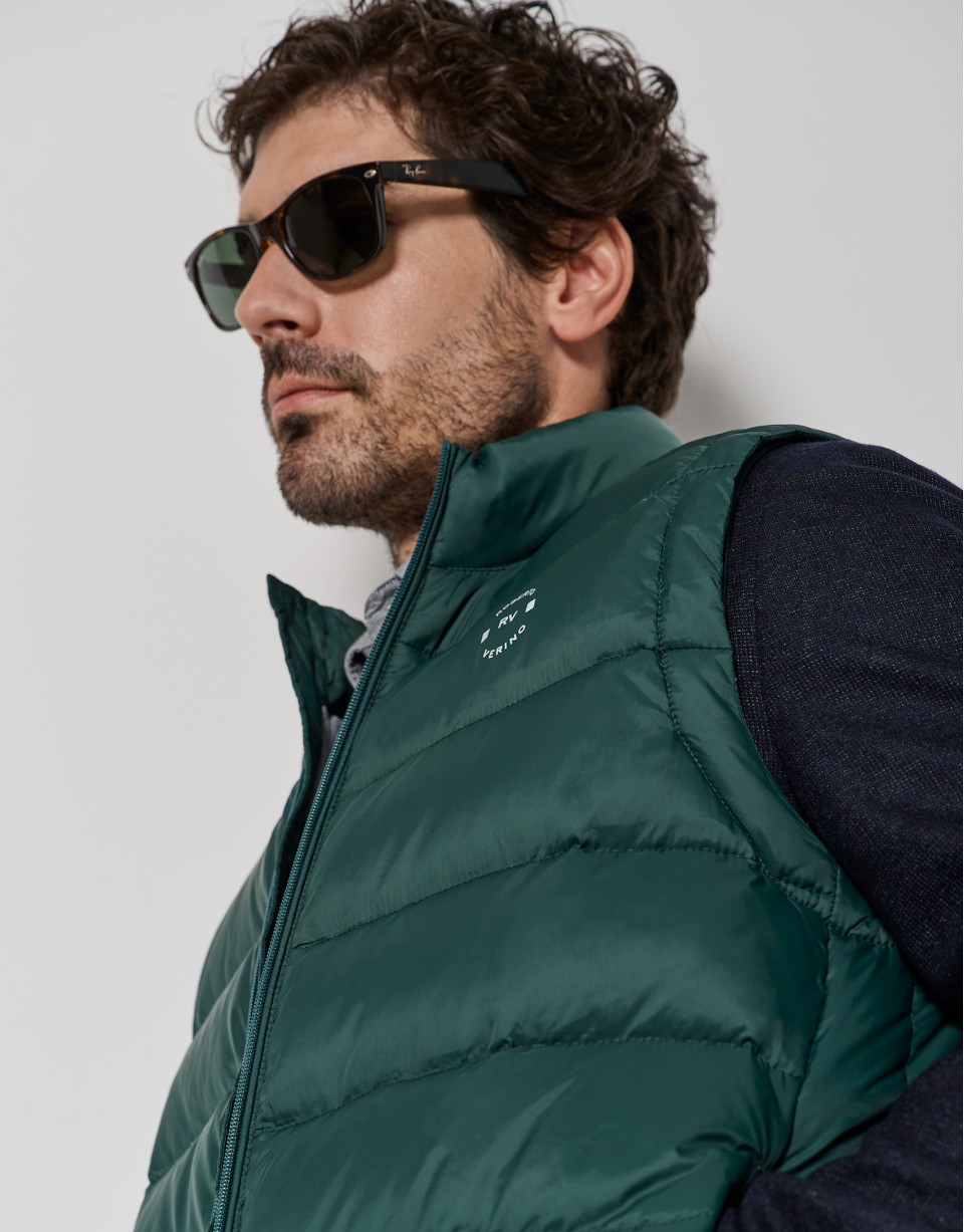 Dark green quilted vest - Man - AW2023 | Roberto Verino