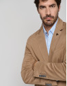 Dark brown-dyed cotton sports jacket  - Man | Roberto Verino