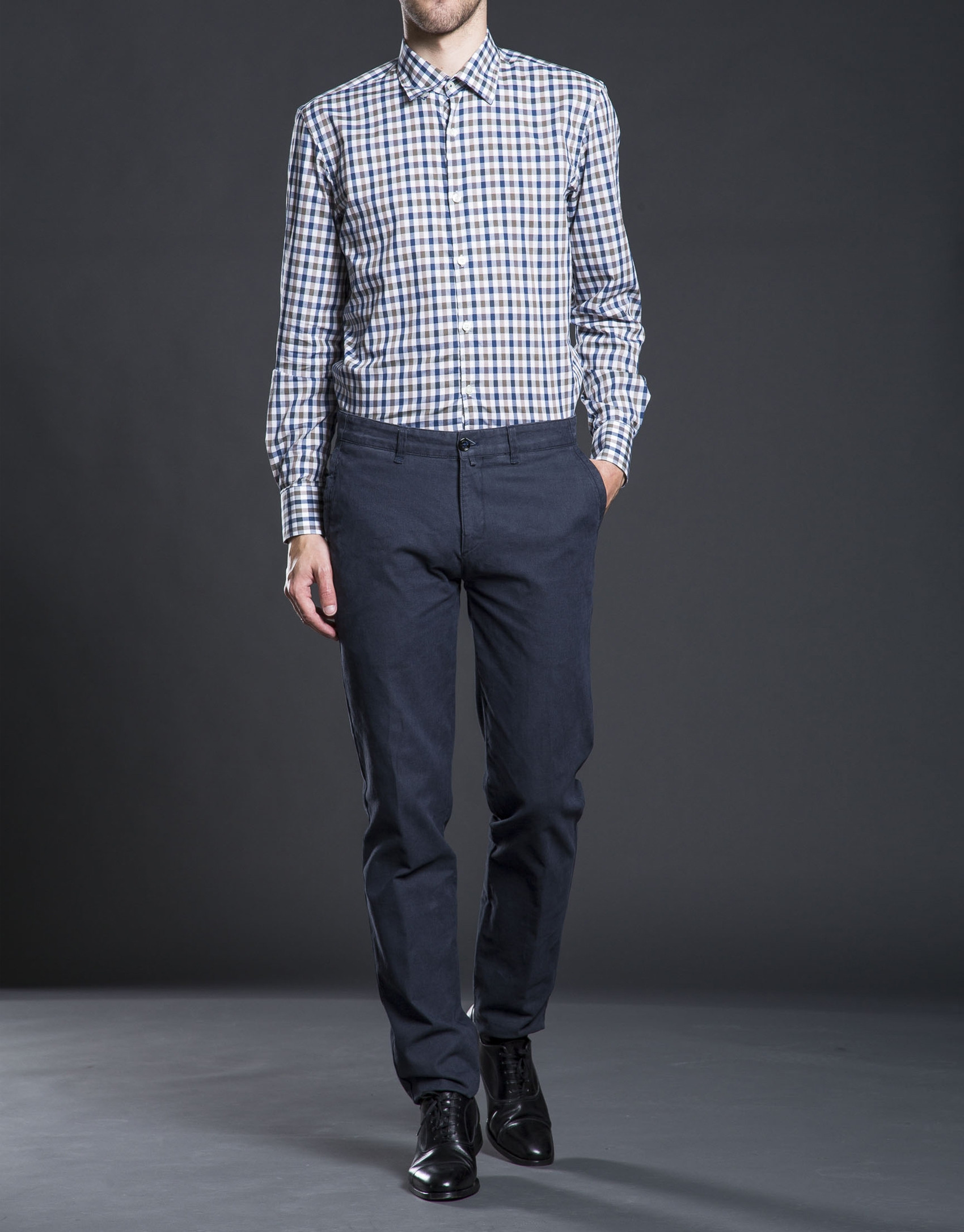 Camisa sport cuadro visón