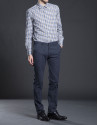 Taupe checked sports shirt  