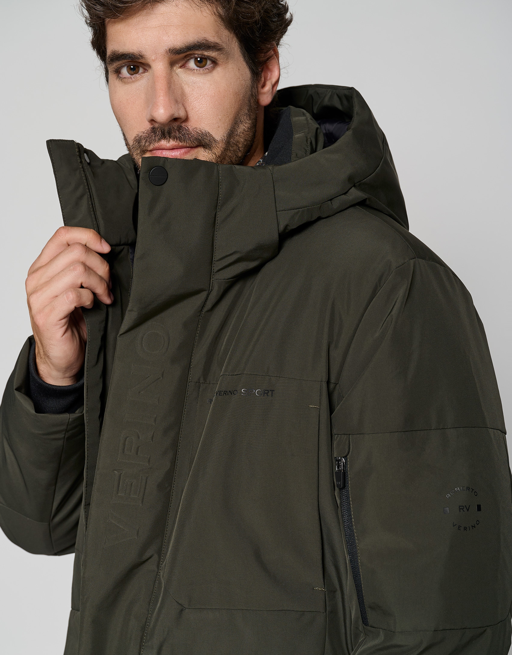 Parka técnica caqui interior acolchado - Hombre | Roberto Verino