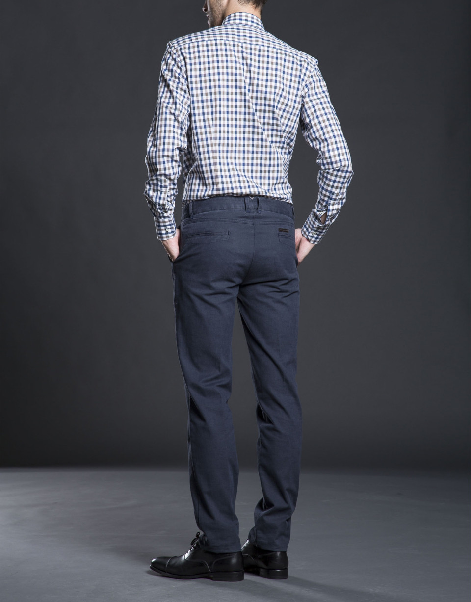 Taupe checked sports shirt  