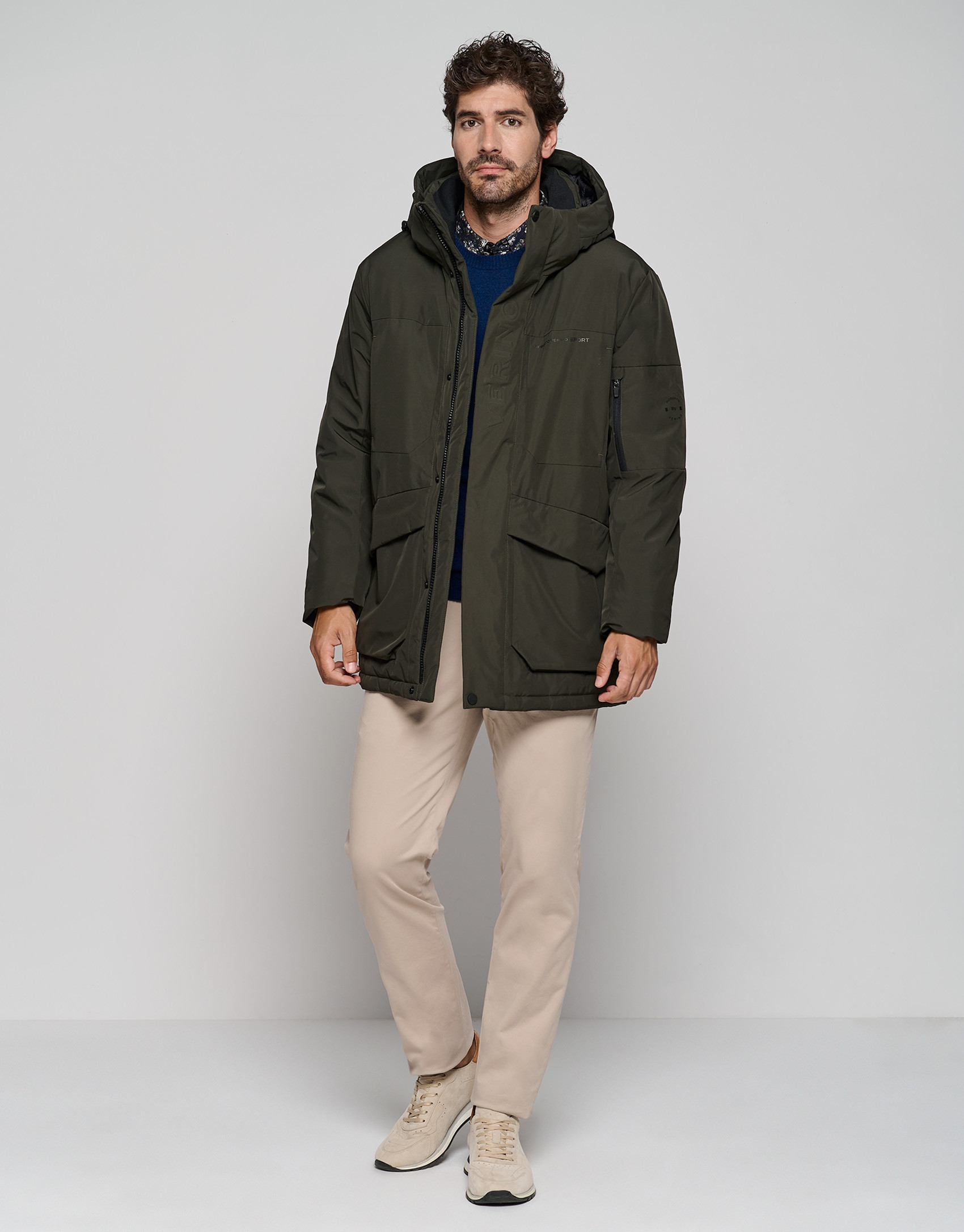 Parka técnica caqui interior acolchado - Hombre | Roberto Verino