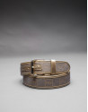 cinturon jacquard tostado/oro