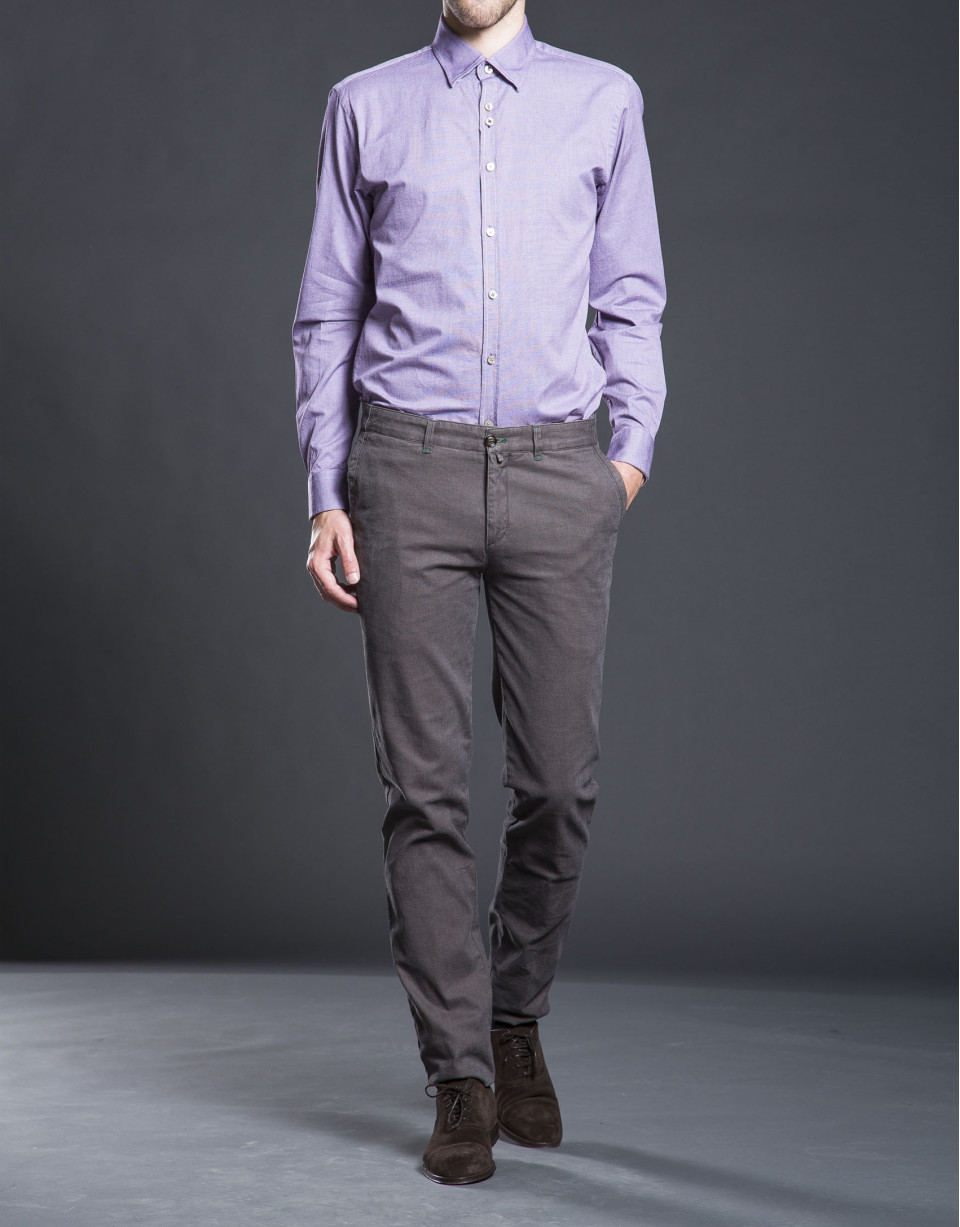 Aubergine micro-print sports shirt