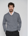 Jersey cuello pico color gris - Hombre - OI2023 | Roberto Verino