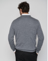Jersey cuello pico color gris - Hombre - OI2023 | Roberto Verino