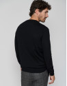 Dark wool sweater with V-neck  - Man - AW2023 | Roberto Verino