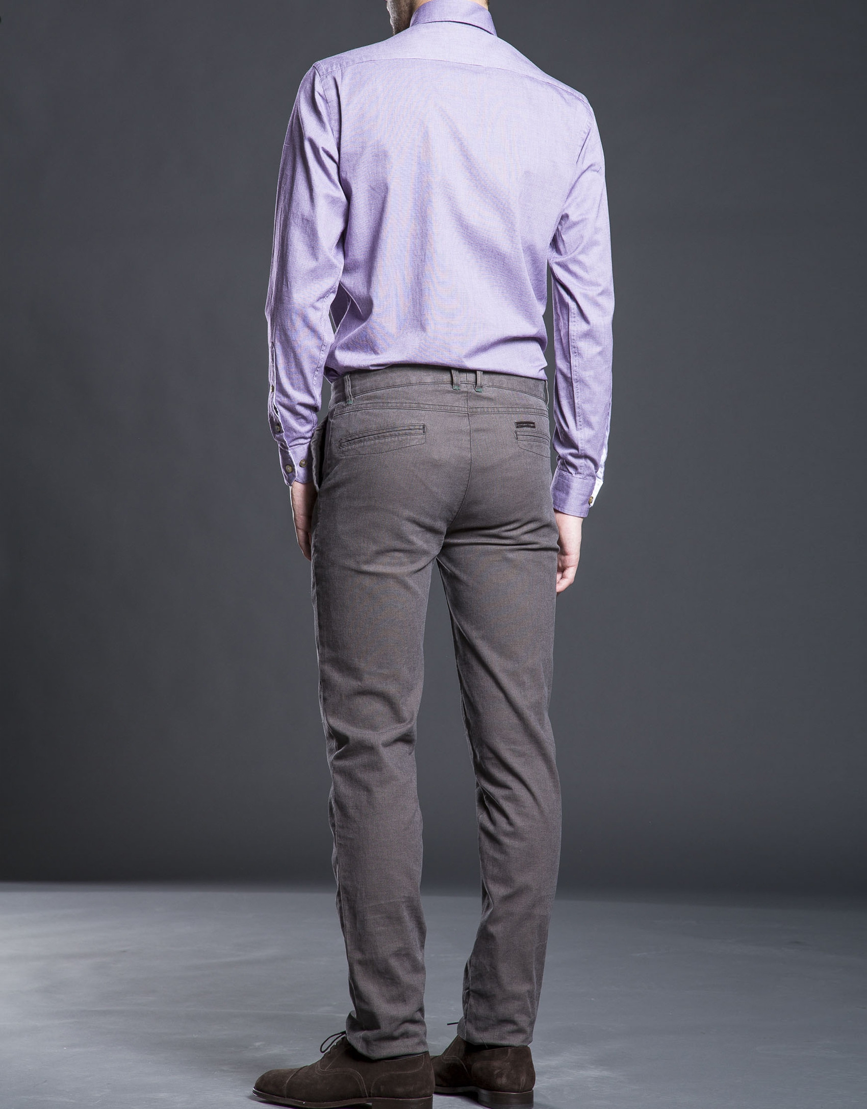 Camisa sport micro-dibujo berenjena