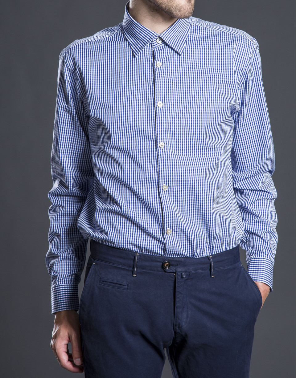 Camisa sport cuadro azul