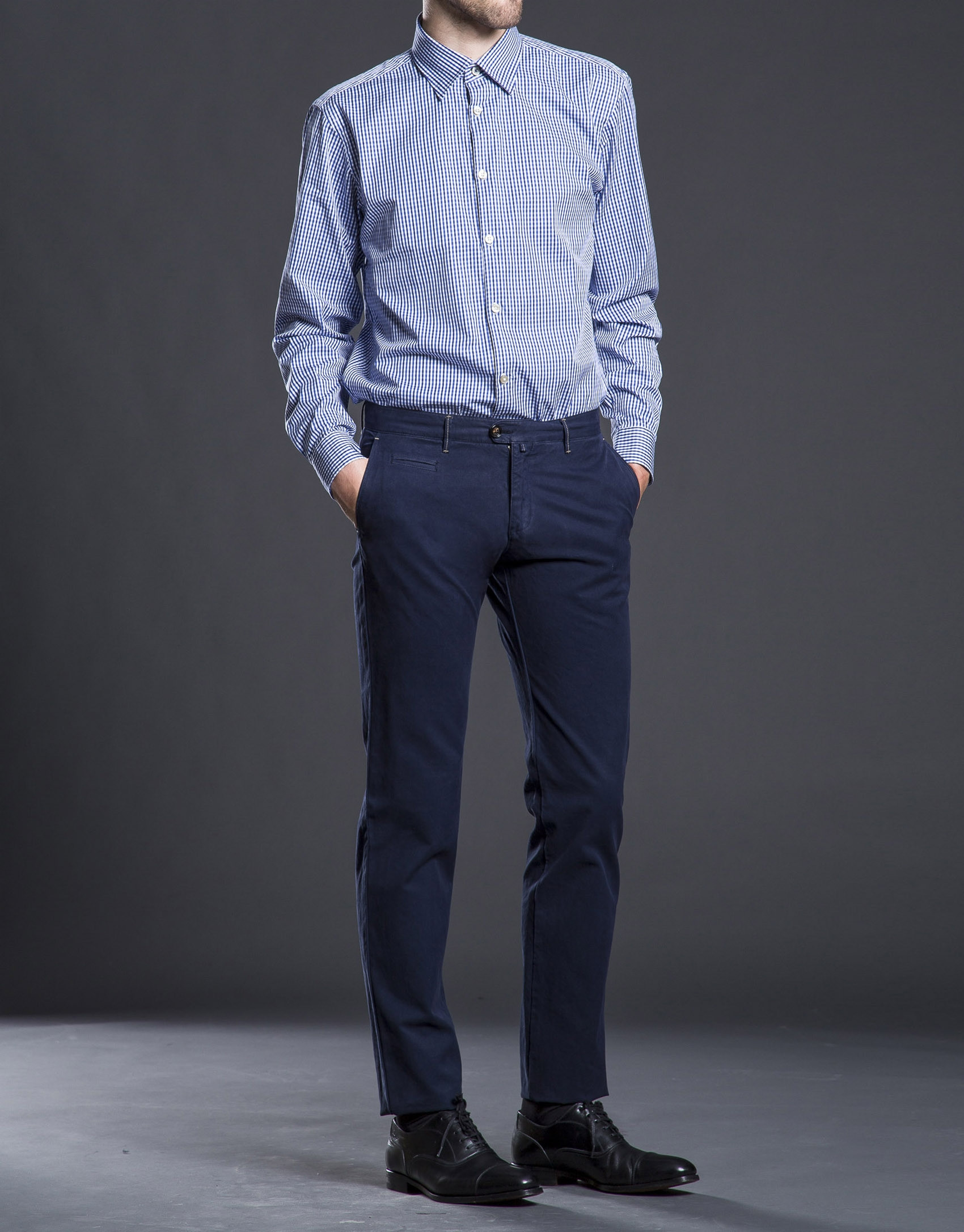 Camisa sport cuadro azul