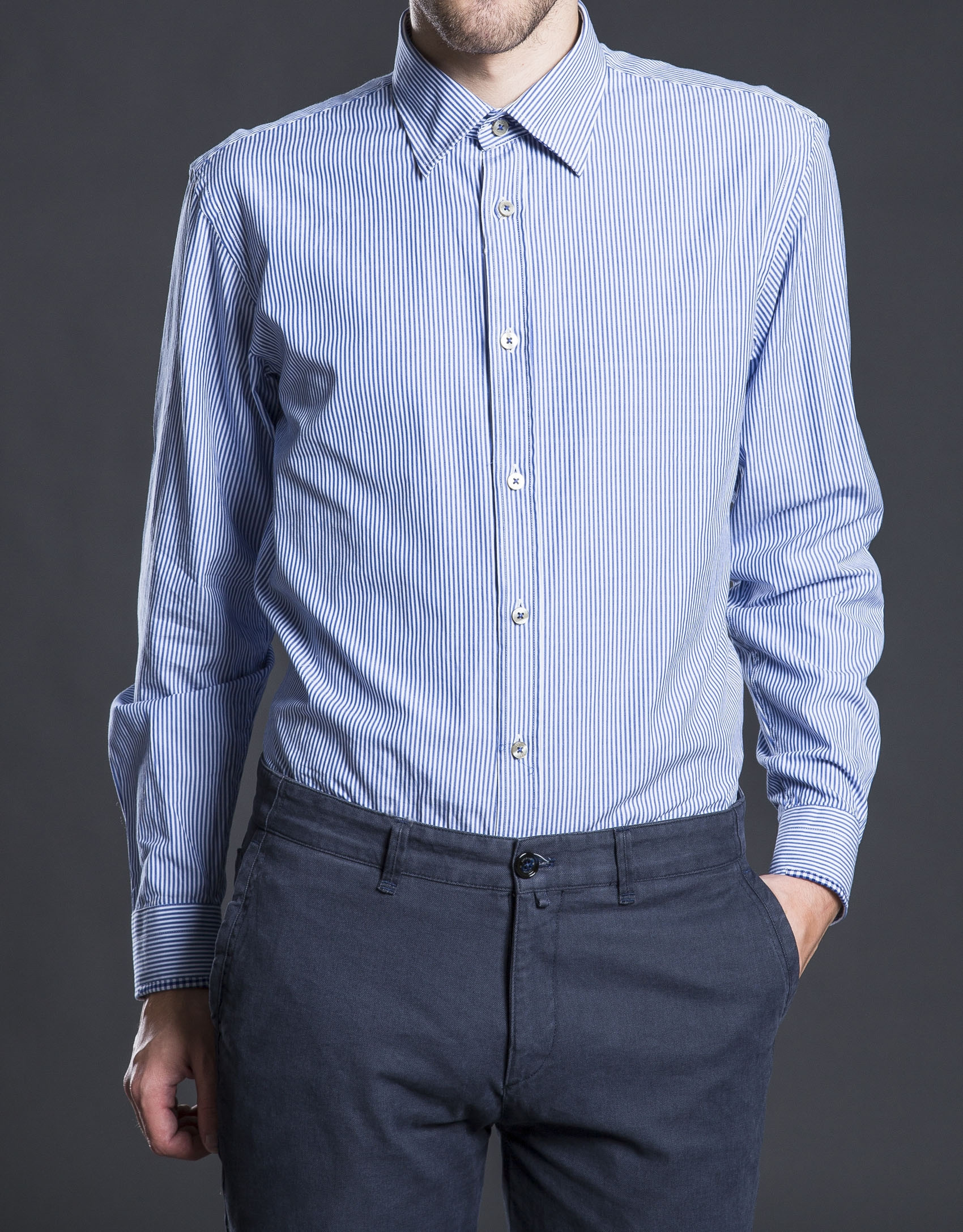 Blue striped sports shirt 