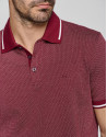 Polo jacquard mercerizado ciruela y blanco