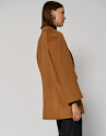 Brown three-quarter double-faced cloth parka