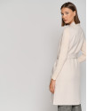 Long ecru double-faced cloth vest 