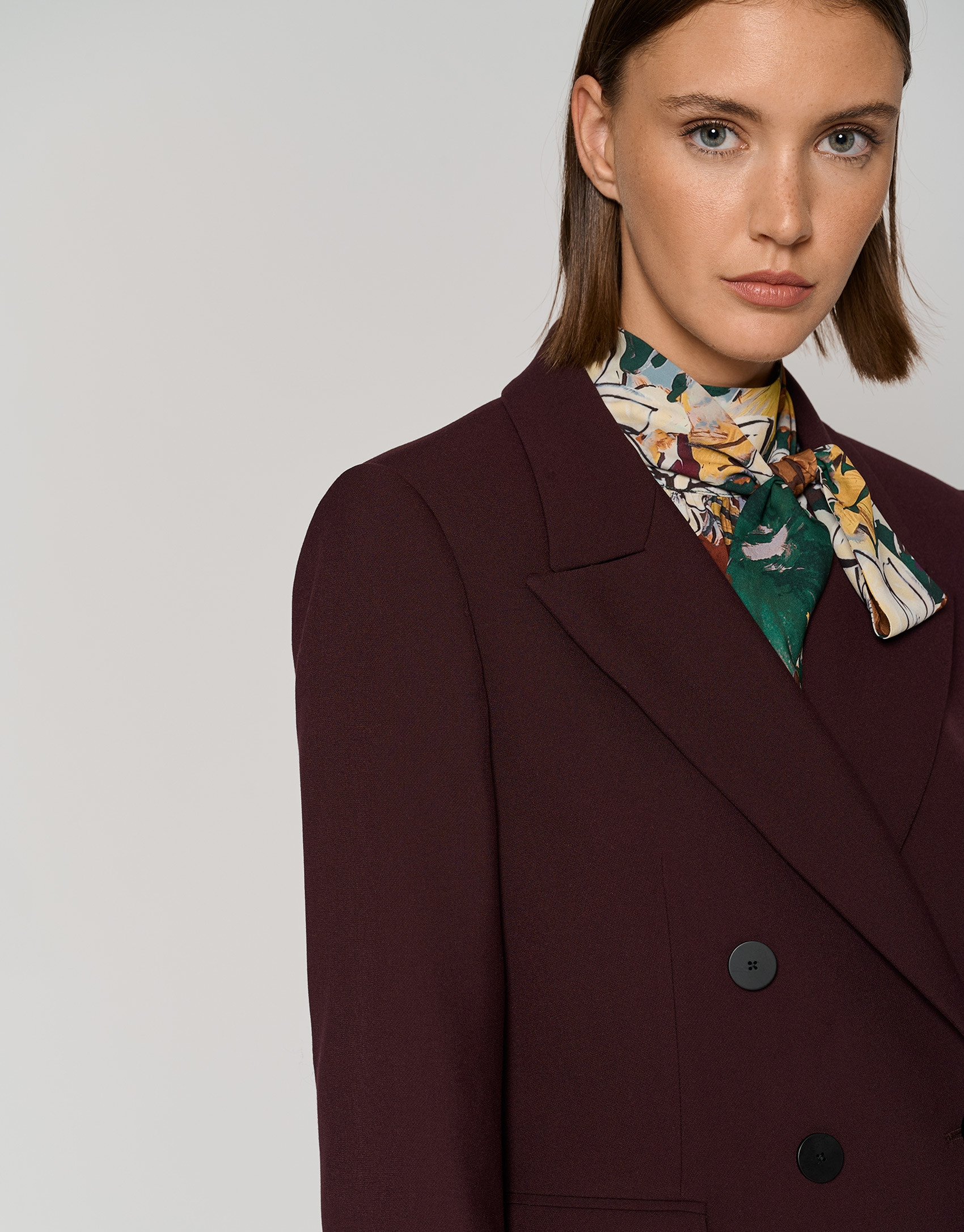 Bougainvillea crepe double-breasted blazer