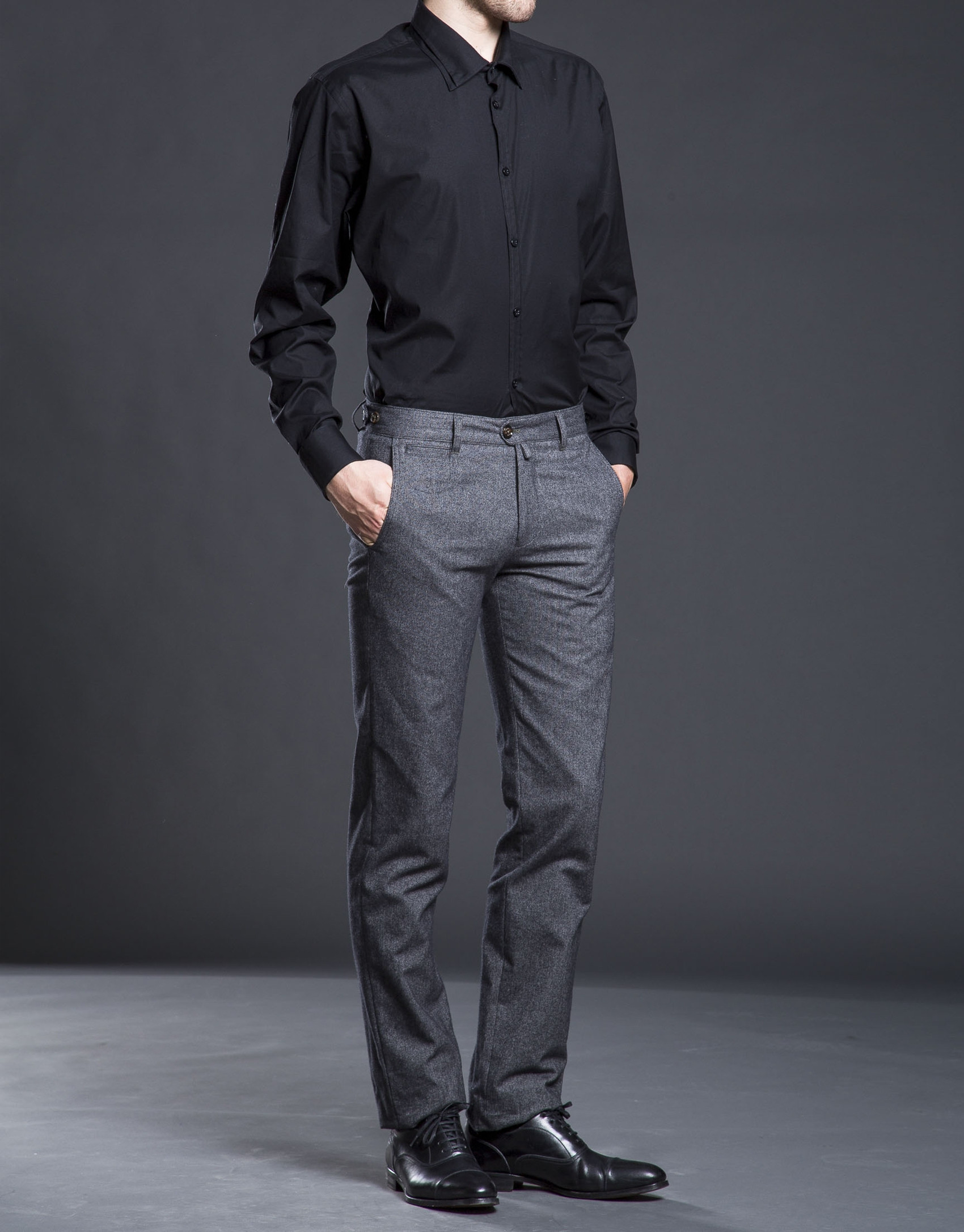 Camisa vestir lisa negra