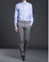 Blue mini hound's-tooth dress shirt 