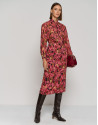 Camisa manga larga con lazada crepe Georgette floral grande buganvilla