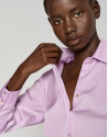 Pink satiny-finish shirt - Woman - AW2023 | Roberto Verino