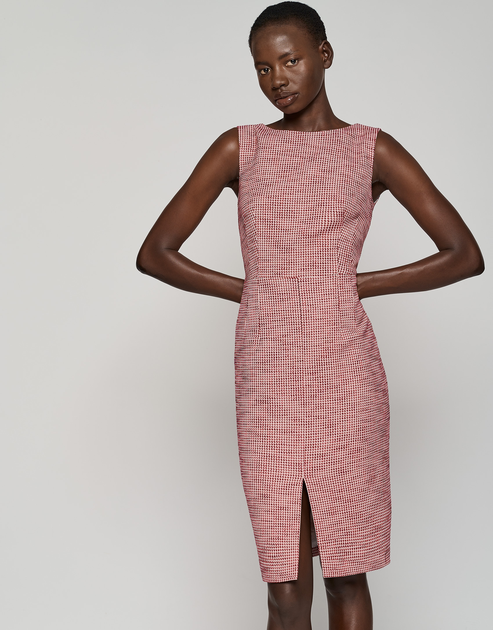 Vestido sin mangas recto tweed buganvilla | Roberto Verino
