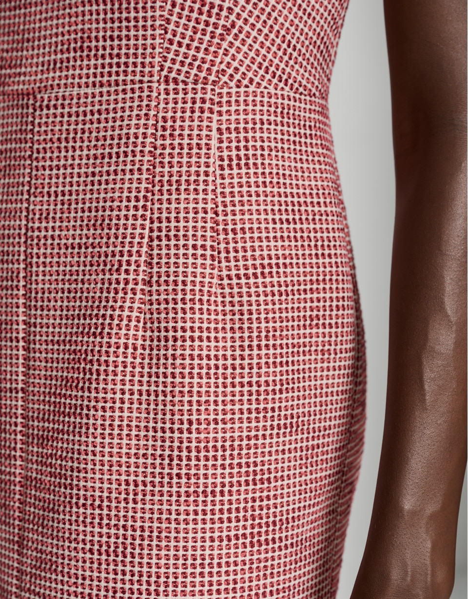 Purple tweed sleeveless straight dress - Woman | Roberto Verino