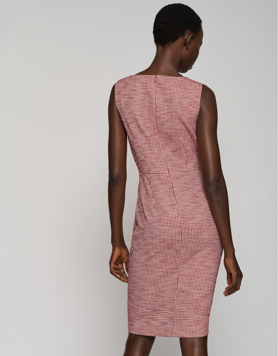 Purple tweed sleeveless straight dress - Woman | Roberto Verino
