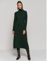 Green knit midi dress with long sleeves - Woman | Roberto Verino