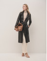 Long black napa raincoat