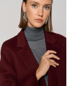 Purple three-quarter double-faced cloth parka