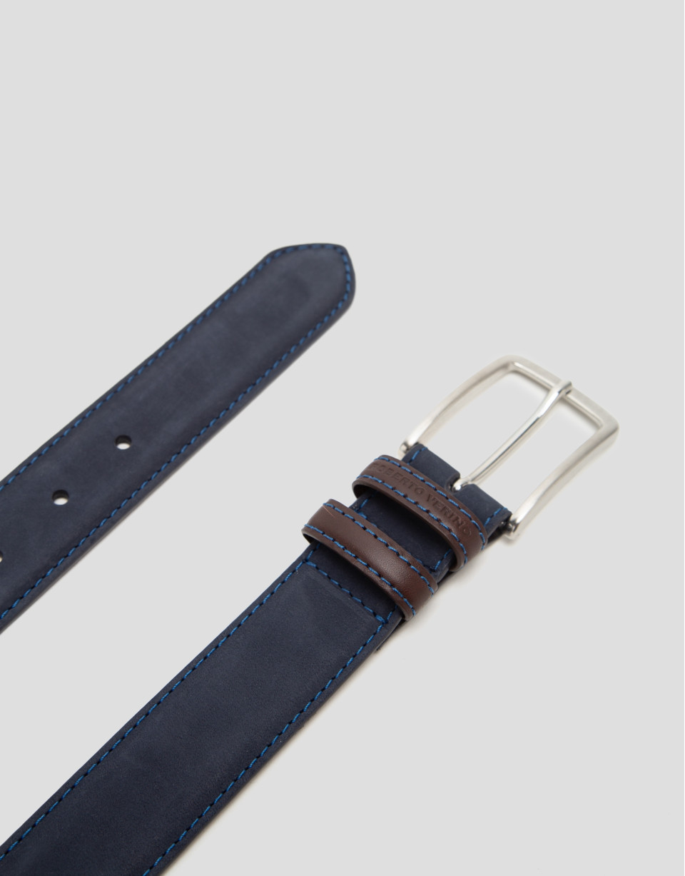 Blue nobuck belt