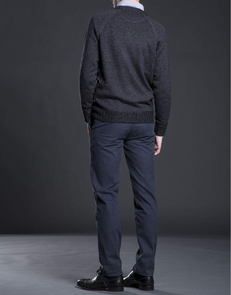 Jersey punto pico ranglán gris