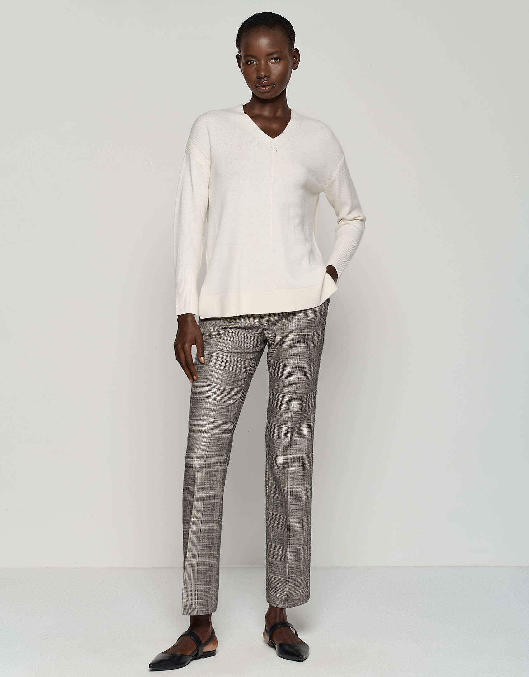 Jersey largo escote pico crudo - Mujer - OI2023 | Roberto Verino