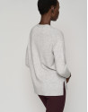Long light gray sweater with V-neck - Woman | Roberto Verino