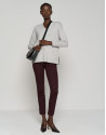 Long light gray sweater with V-neck - Woman | Roberto Verino