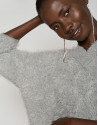 Gray oversize plush sweater - Woman - AW2023 | Roberto Verino