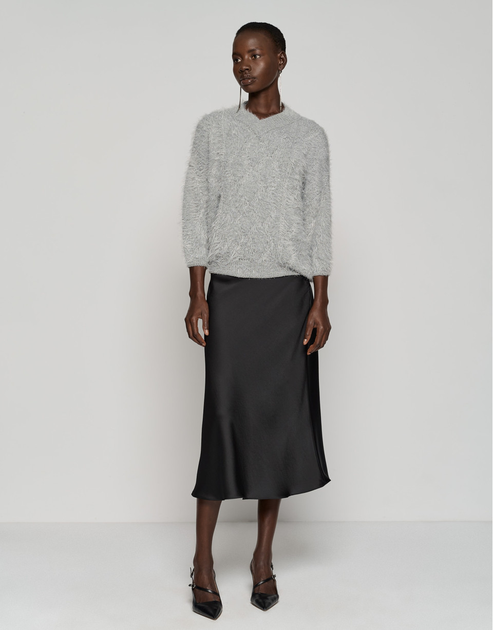 Jersey oversize punto mullido gris - Mujer | Roberto Verino